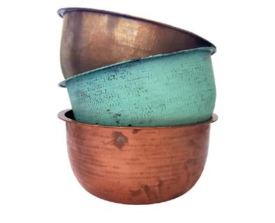 Copper Pedicure Bowls - Hammered