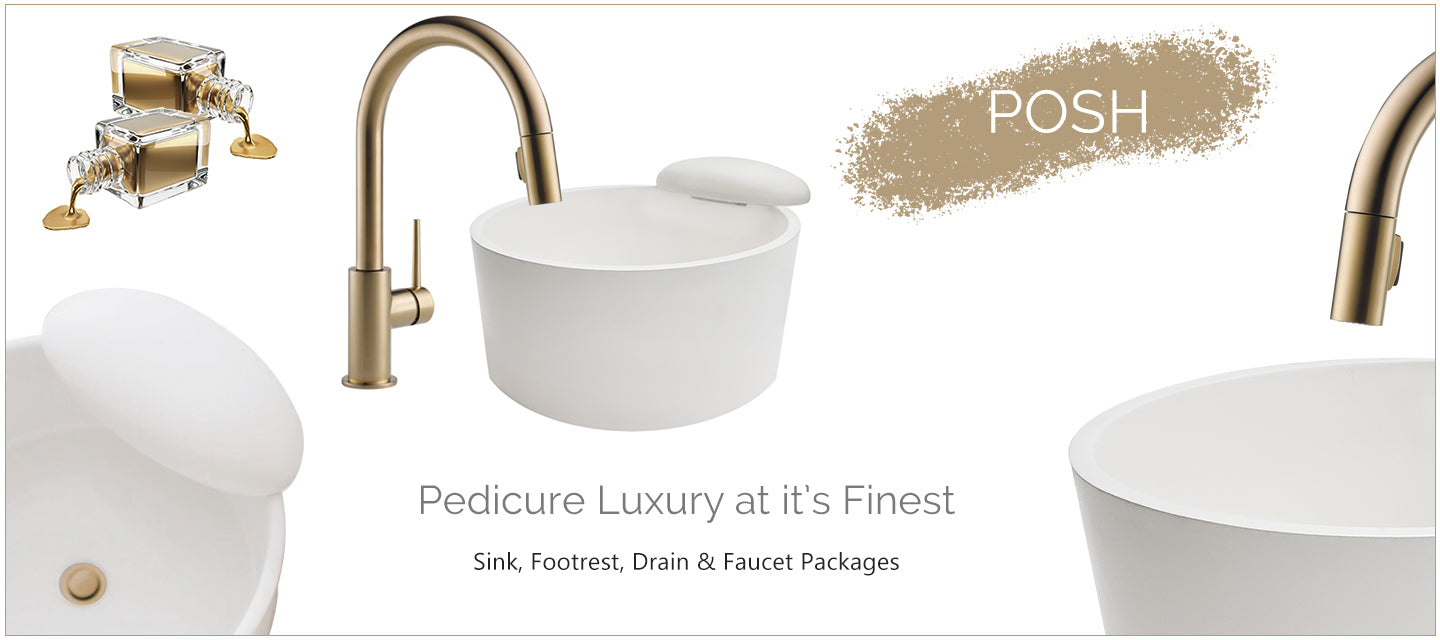 Posh White Pedicure Sink - Ceramic