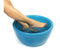 Mediterranean blue pedicure bowl with feet soaking