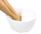 Feet soaking in frost white pedicure bowl