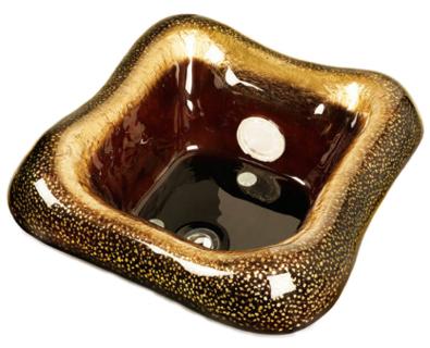 La Fleur pedicure sink in rustic gold glass