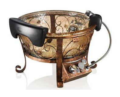 Glass Pedicure Sinks - Lenox GS In Gold 