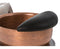 LEC black padded footrest on copper pedicure bowl