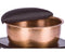 LEC black padded footrest on copper pedicure bowl