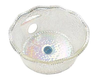 Cyrstal Lotus Glass Pedicure Sink With Drain