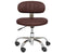 The M Pedicure Stool with burgundy upholstery