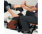 Adjustable footrest on pedicute portable spa