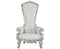 Queen Throne Chair with white upholstery and chrome frame